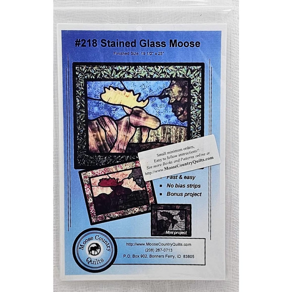 Stained Glass Moose 218 wall hanging 19.5x25 UNCUT